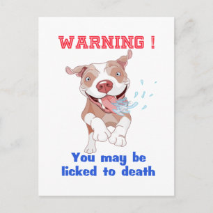 Waarschuwing Pitbull is tot de dood gedoogd Briefkaart