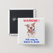 Waarschuwing Pitbull is tot de dood gedoogd Vierkante Button 5,1 Cm (Voorkant /achterkant)