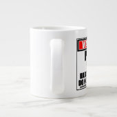 Waarschuwing Polo-ventilator hard op het werk stoo Grote Koffiekop (Achterkant)