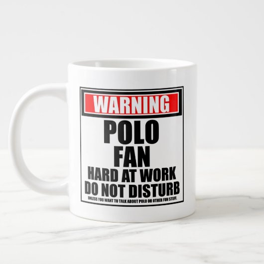 Waarschuwing Polo-ventilator hard op het werk stoo Grote Koffiekop (Links)