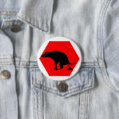Waarschuwing Pooping Dog Ronde Button 7,6 Cm (In situ)