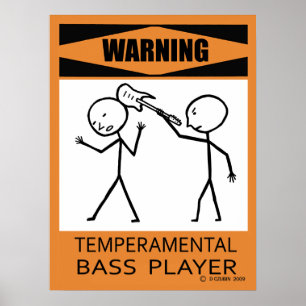 Waarschuwing Poster van de Temperamental Bass Play