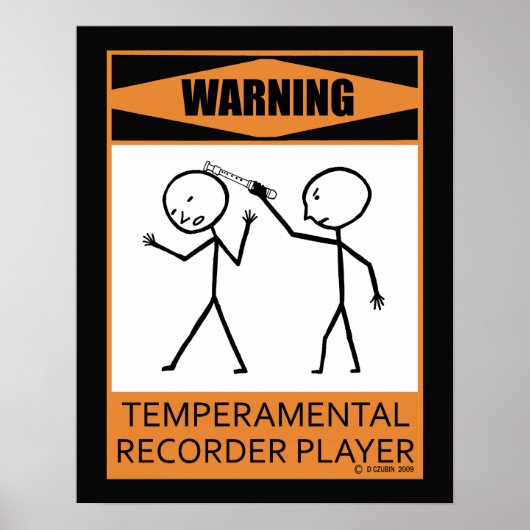 Waarschuwing Poster voor temperatuurrecorder (Voorkant)