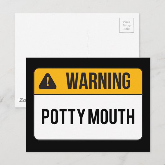 Waarschuwing - Potty Mouth Briefkaart (Voorkant / Achterkant)
