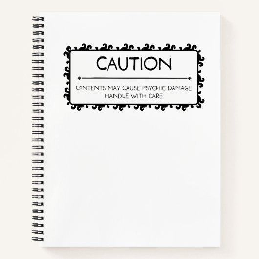 Waarschuwing: psychische schade notitieboek (Voorkant)