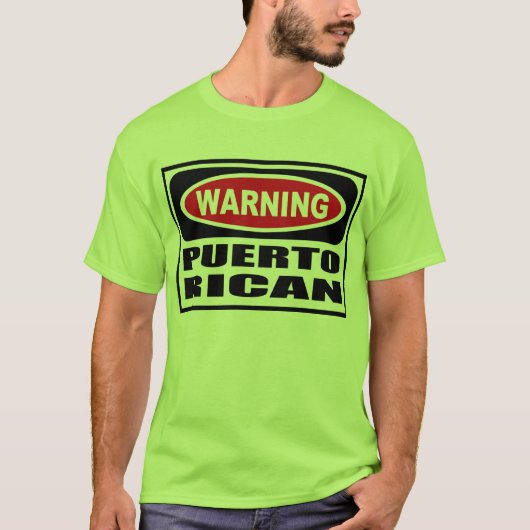 Waarschuwing PUERTO RICAN Mannen T-Shirt (Voorkant)