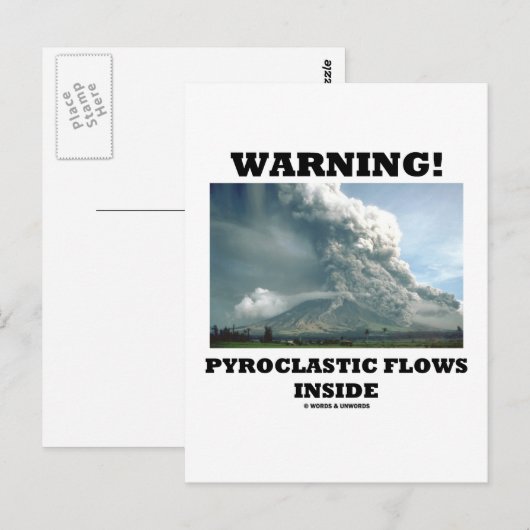 Waarschuwing! Pyroclastische stromen binnenin (vul Briefkaart (Voorkant / Achterkant)