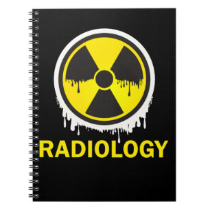 Waarschuwing radiologisch symbool radioloog notitieboek
