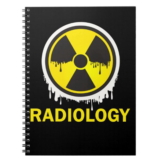 Waarschuwing radiologisch symbool radioloog notitieboek (Voorkant)
