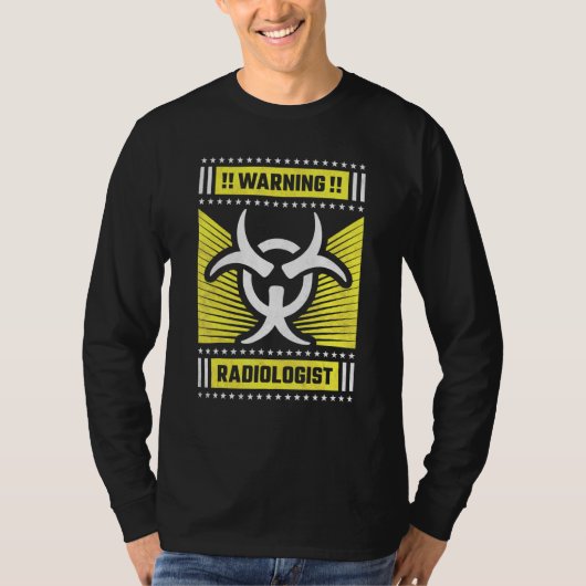 Waarschuwing radioloog t-shirt (Voorkant)