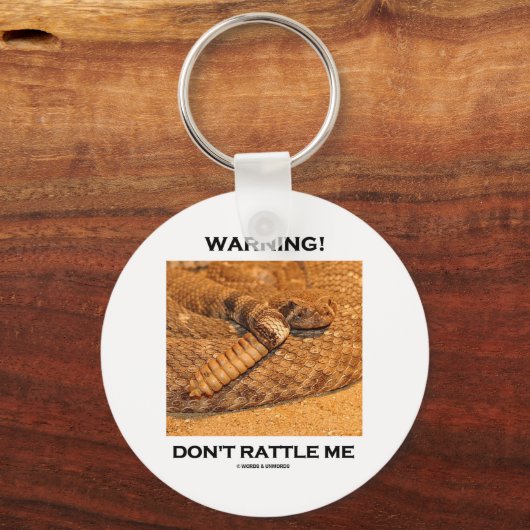 Waarschuwing! Ratel me niet (Rattlesnake) Sleutelhanger (Voorkant)