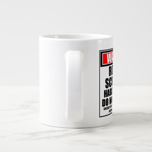 Waarschuwing Rocket Scientist hard op het werk Grote Koffiekop (Achterkant)