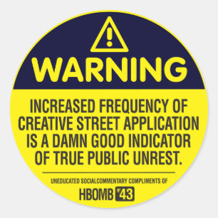 Waarschuwing Ronde Sticker