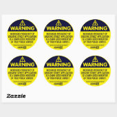 Waarschuwing Ronde Sticker (Vel)