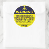 Waarschuwing Ronde Sticker (Tas)