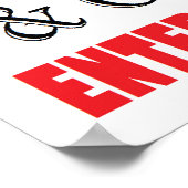 Waarschuwing rood nekgebied poster (Hoek)