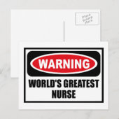 Waarschuwing 'S WERELDS GROOTSTE NURSE Briefkaart (Voorkant / Achterkant)