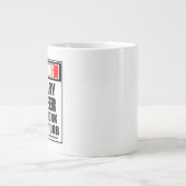 Waarschuwing sanitaire technicus hard op het werk grote koffiekop (Voorkant)