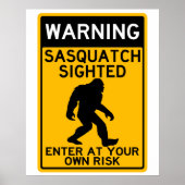 Waarschuwing Sasquatch, ga bij uw eigen risico in Poster (Voorkant)