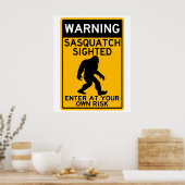 Waarschuwing Sasquatch, ga bij uw eigen risico in Poster (Keuken)