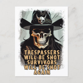 Waarschuwing Schedel  Wild West Cowboy Sheriff Art Briefkaart