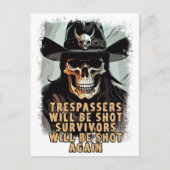 Waarschuwing Schedel  Wild West Cowboy Sheriff Art Briefkaart (Voorkant)