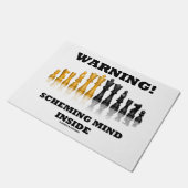 Waarschuwing! Scheming Mind Inside Chess Humor Deurmat (Schuin)