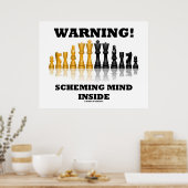 Waarschuwing! Scheminggeest binnenin (Schaakset) Poster (Keuken)