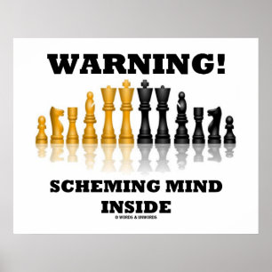 Waarschuwing! Scheminggeest binnenin (Schaakset) Poster