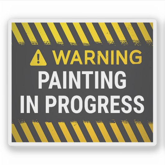Waarschuwing Schilderwerk Gaande Sticker (Voorkant)