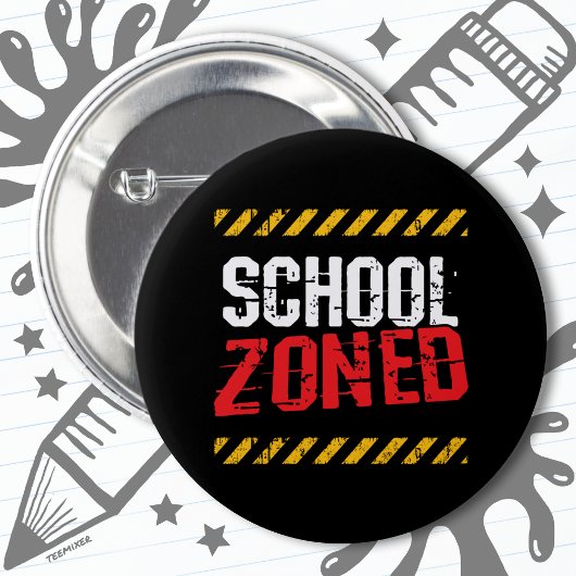 Waarschuwing School Zoned Traffic School Crossing  Ronde Button 5,7 Cm