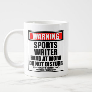 Waarschuwing schrijver hard op het werk stoort nie grote koffiekop