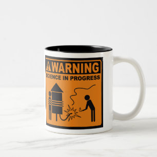 Waarschuwing! Science in Progress© Coffee Mok (Ro