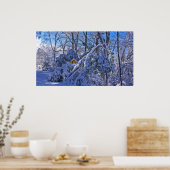 "Waarschuwing Sharp-bocht" in het sneeuwPoster Poster (Keuken)