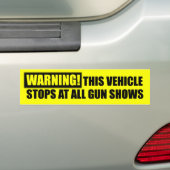 WAARSCHUWING! Shows van de pistool - rechten van d Bumpersticker (Op auto)