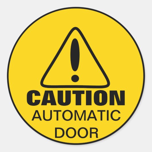 Waarschuwing Sign Automatische deur Ronde Sticker (Voorkant)