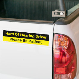 Waarschuwing slechthorende bestuurder bumpersticker