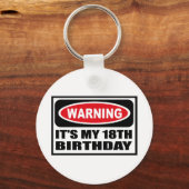 Waarschuwing SLETTER IK BEN 18 JAAR Key Chain Sleutelhanger (Voorkant)