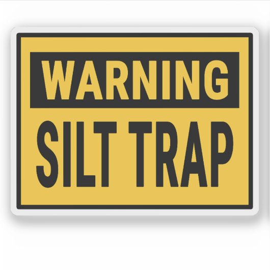 Waarschuwing Slibvang Sticker (Voorkant)