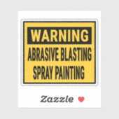 Waarschuwing Slijpende Straling Spuitverven  Sticker (Vel)