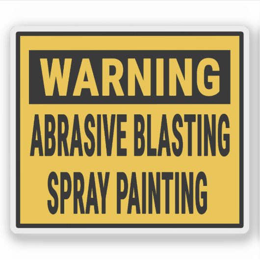 Waarschuwing Slijpende Straling Spuitverven  Sticker (Voorkant)