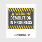 Waarschuwing Sloopwerkzaamheden Gaande Sticker (Vel)