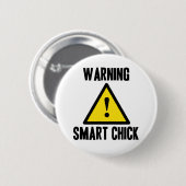 Waarschuwing Smart Chick-Button Ronde Button 5,7 Cm (Voorkant /achterkant)