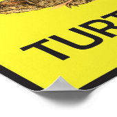 Waarschuwing Snapping Turtle Crossing Poster (Hoek)