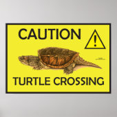 Waarschuwing Snapping Turtle Crossing Poster (Voorkant)