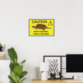 Waarschuwing Snapping Turtle Crossing Poster (Thuiskantoor)