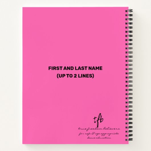 Waarschuwing snelroze, speciaal aangepast notitieboek (Achterkant)