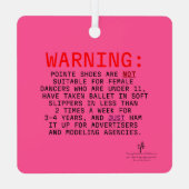 Waarschuwing snelroze tinten metalen ornament (Achterkant)