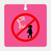 Waarschuwing snelroze tinten metalen ornament (Voorkant)