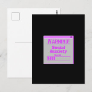 Waarschuwing Sociale Angst Roze Laad Tab  Briefkaart